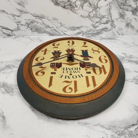 Elgin Clock Solid Wood Home Sweet Home Vintage - Picture 4 of 8